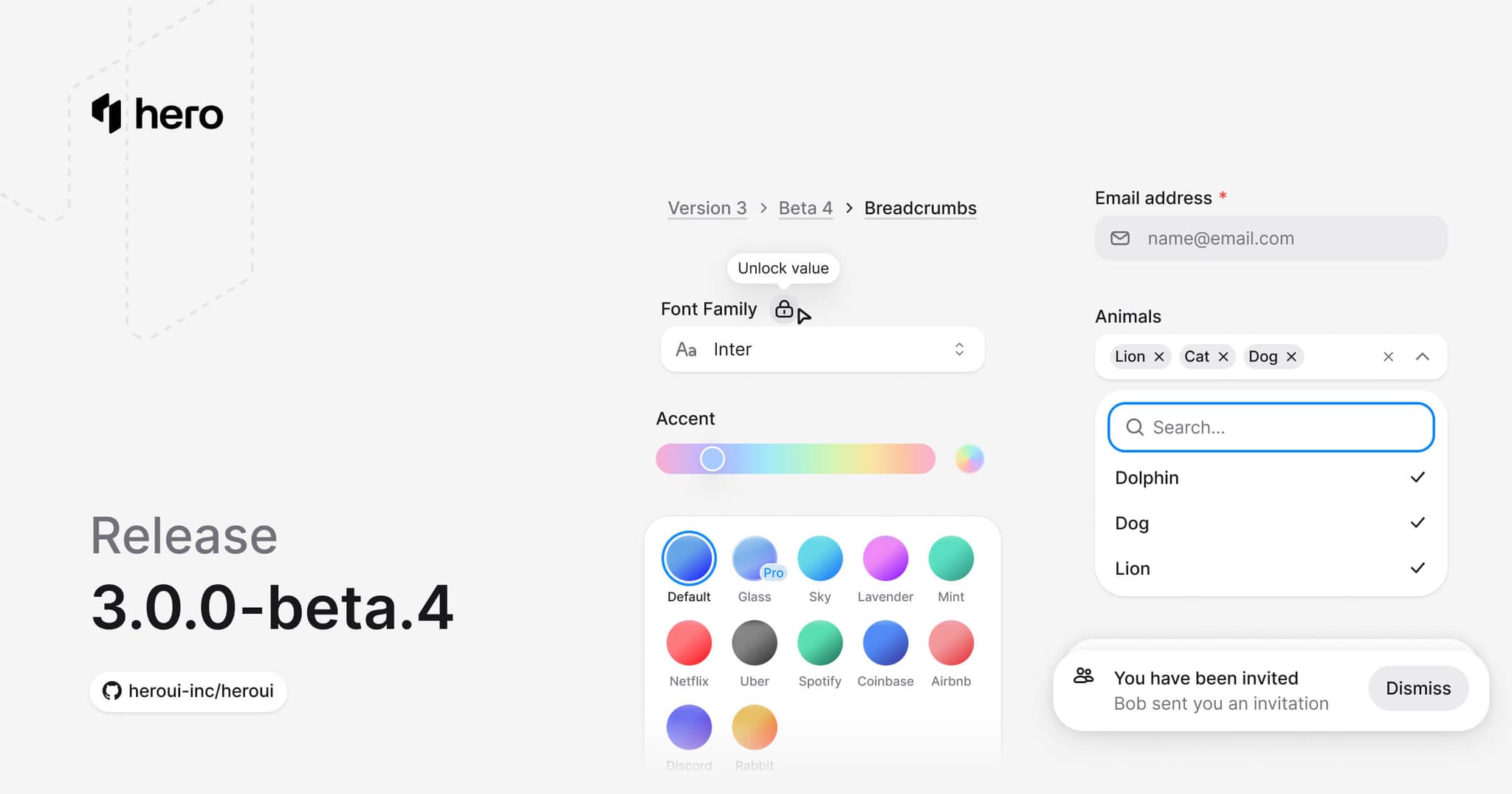 HeroUI v3 Beta 4